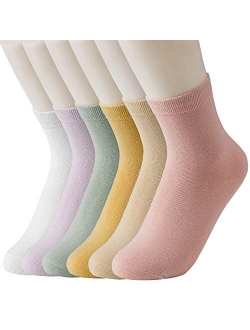 J-BOX 6 Pack Womens Socks Cotton Ankle Dress Socks Thin Colorful Casual Crew Sox