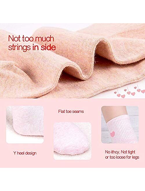 Women Casual Ankle Socks Cotton Cute Heart-Shaped Crew Socks Comfortable Seamless Socks with Gift Box 5 Pairs