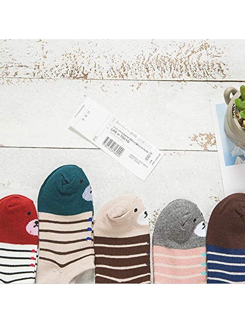 Cute Cotton Funny Design Novelty Spring Summer Heart Crew Ankle Socks for Women