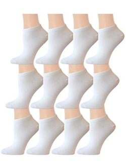 Top Step 12 Pair Pack Women's Colorful Fashion No Show Socks