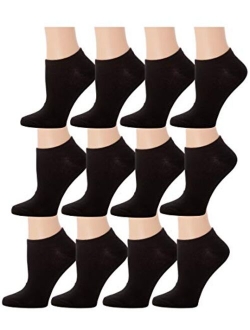 Top Step 12 Pair Pack Women's Colorful Fashion No Show Socks