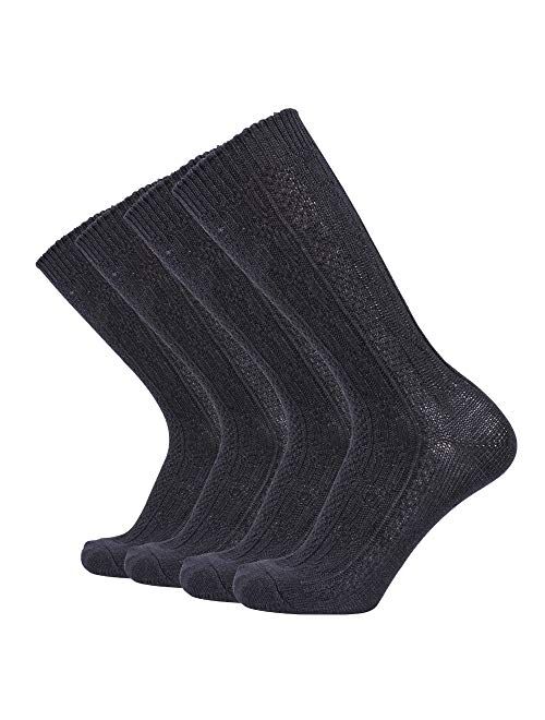 Enerwear 4 Pack Women's Wool Outdoor Hiking Trail Crew Sock