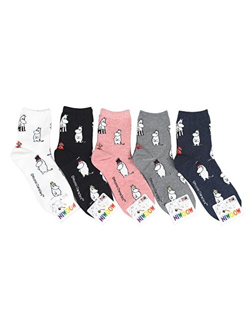 Women Moomin Cartoon Funny Crew Socks