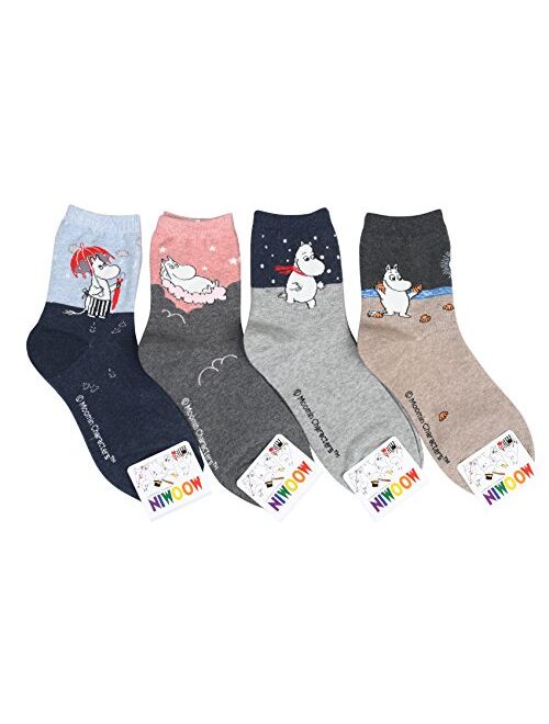 Women Moomin Cartoon Funny Crew Socks