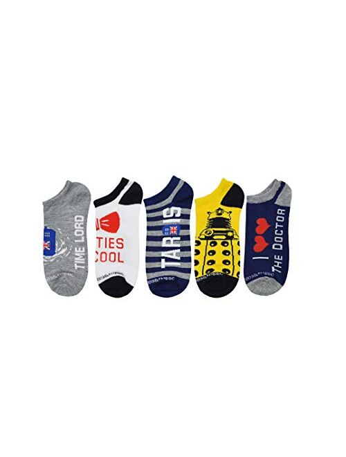 Doctor Who Socks (5 Pair) - Low Cut Socks - Fits Shoe Size: 4-10 (Ladies)