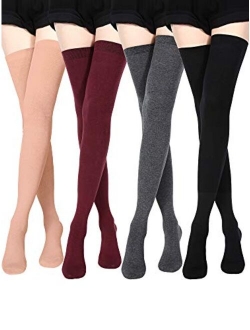 Extra Long Socks Thigh High Cotton Socks Extra Long Boot Stockings for Women