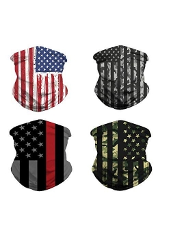 4pcs Cooling Neck Gaiter/US Flag Gaiters/Mission Cooling Gaiter/Face Cover for Outdoors, Festivals, Sports Unisex