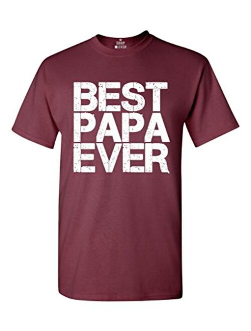 shop4ever Best Papa Ever Bold T-Shirt Father's Day Shirts