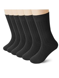 Womens Thin Cotton Crew Socks High Ankle 6 Pack