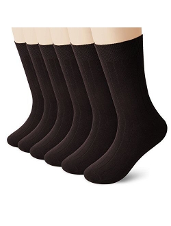 Womens Thin Cotton Crew Socks High Ankle 6 Pack