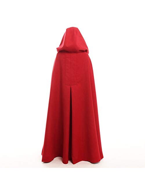 GRACEART Women's Hoodie Woolen Cape Cloak Long Red