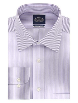 Eagle Men's Non Iron Stretch Collar Regular Fit Stripe Dress Shirt