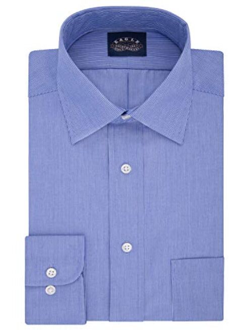 Eagle Men's Non Iron Stretch Collar Regular Fit Stripe Dress Shirt