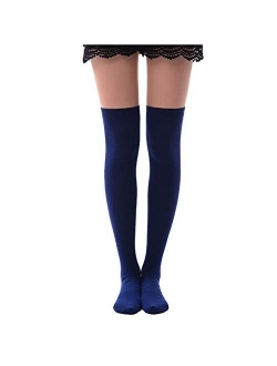 MK MEIKAN Women's Over Knee High Socks, Tube Dresses Fashion Cotton Thigh High Stockings Cosplay Socks