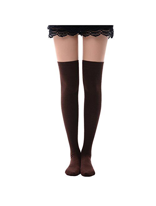 MK MEIKAN Women's Over Knee High Socks, Tube Dresses Fashion Cotton Thigh High Stockings Cosplay Socks