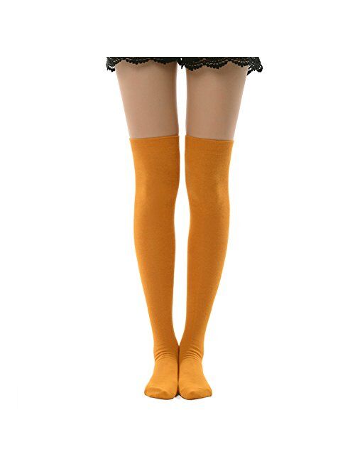 MK MEIKAN Women's Over Knee High Socks, Tube Dresses Fashion Cotton Thigh High Stockings Cosplay Socks