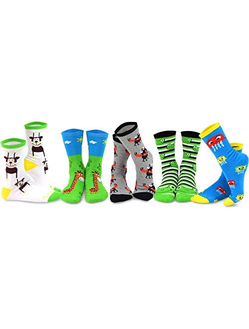 TeeHee Novelty Cotton Fun Crew Women and Mens Multi Pair Socks