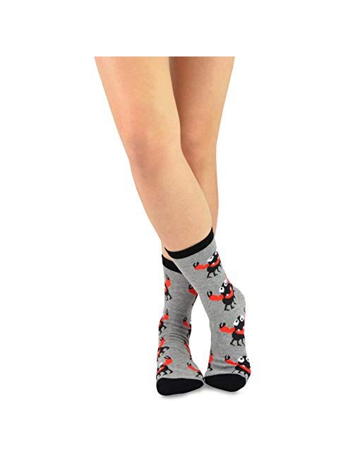 TeeHee Novelty Cotton Fun Crew Women and Mens Multi Pair Socks