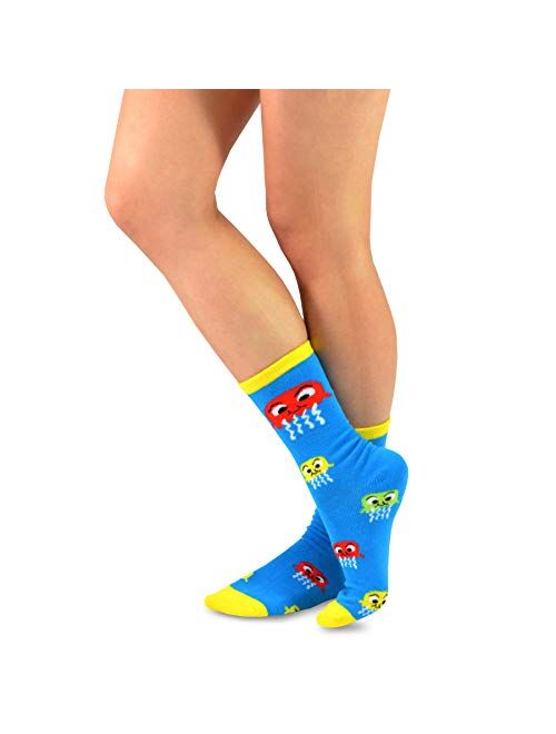 TeeHee Novelty Cotton Fun Crew Women and Mens Multi Pair Socks