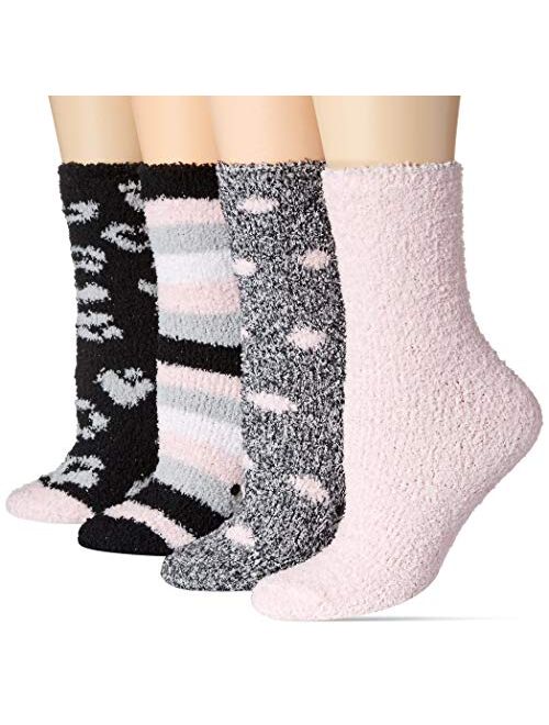 Amazon Essentials Women's 4-Pack Fuzzy Socks