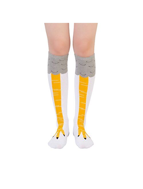 Zoopwon Crazy Funny Chicken Legs Boots Knee/Thigh High Novelty Socks Funny Gag Gifts