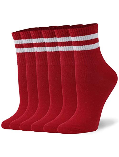 WXXM Unisex Cotton Casual Crew Socks 3/6 Pairs