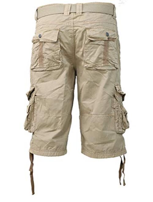 Facitisu Men's Cargo Shorts Casual Lightweight Outdoor Workout Multi Pocket Twill Pants