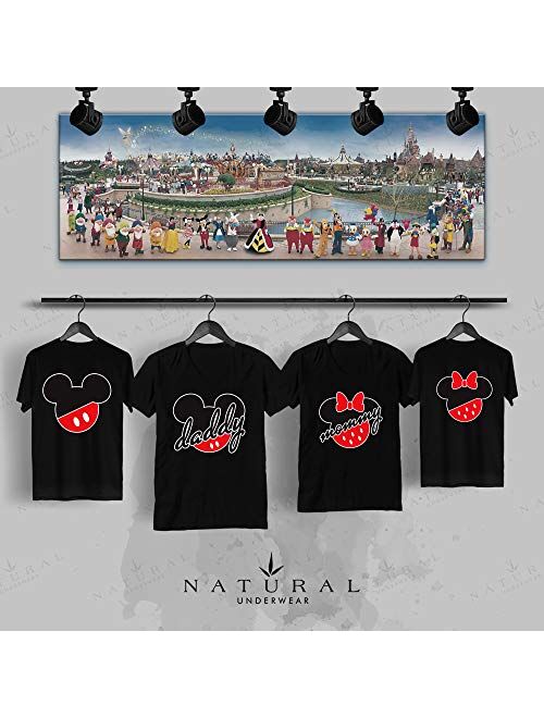 Natural Underwear Minnie and Mickey Mouse Family Trip Men Women Kids T-Shirts