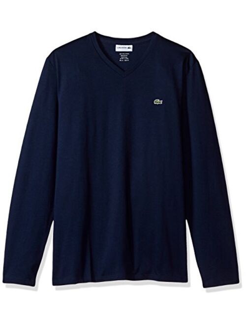 Lacoste Men's Long Sleeve Jersey Pima V-Neck T-Shirt