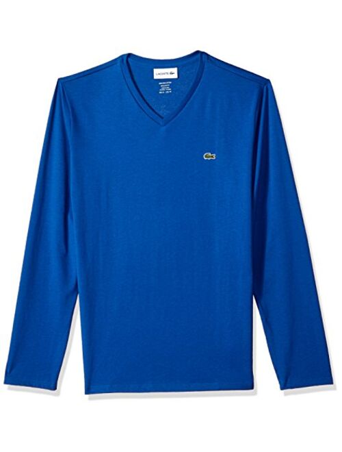 Lacoste Men's Long Sleeve Jersey Pima V-Neck T-Shirt