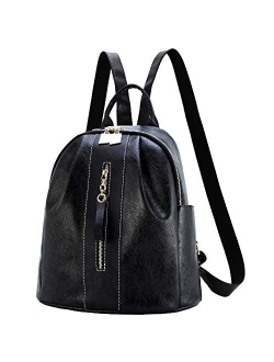 Women Backpack Purse Waterproof Leather Bookbag Convertible Ladies Travel Rucksack Rivets Studded Zipper daypack