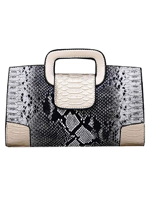 ZLMBAGUS Women Vintage Flap Tote Top Handle Satchel Handbags PU Leather Clutch Purse Shoulder Bag