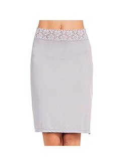 MANCYFIT Half Slips for Women Underskirt Short Mini Skirt with Floral Lace Waistband