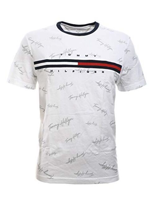 Tommy Hilfiger Men's Cotton PRinted Short Sleeve Classic Fit Big Logo T-Shirt