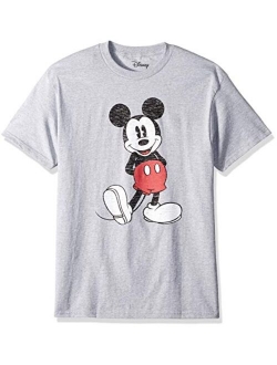 Men's Cotton Short Sleeve Crew Neck Full Size Mickey Mouse Distressed Look Tie dye T-Shirt