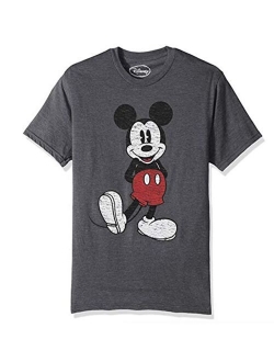 Men's Cotton Short Sleeve Crew Neck Full Size Mickey Mouse Distressed Look Tie dye T-Shirt