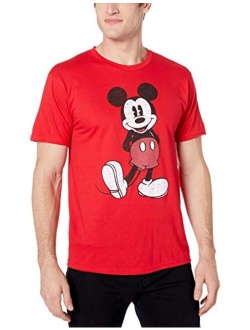 Men's Cotton Short Sleeve Crew Neck Full Size Mickey Mouse Distressed Look Tie dye T-Shirt