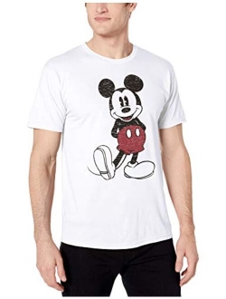 Men's Cotton Short Sleeve Crew Neck Full Size Mickey Mouse Distressed Look Tie dye T-Shirt
