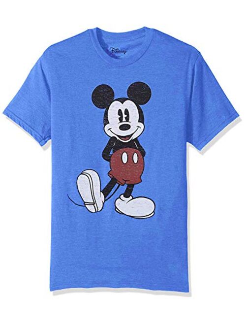 Disney Men's Cotton Short Sleeve Crew Neck Full Size Mickey Mouse Distressed Look Tie dye T-Shirt