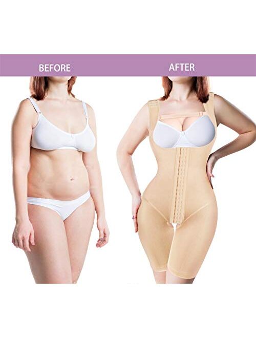 Buy BRABIC Womens Waist Trainer Bodysuit Butt Lifter Tummy Control Shapewear  Hi-Waist Thigh Slimmer Full Body Shaper Open Bust online