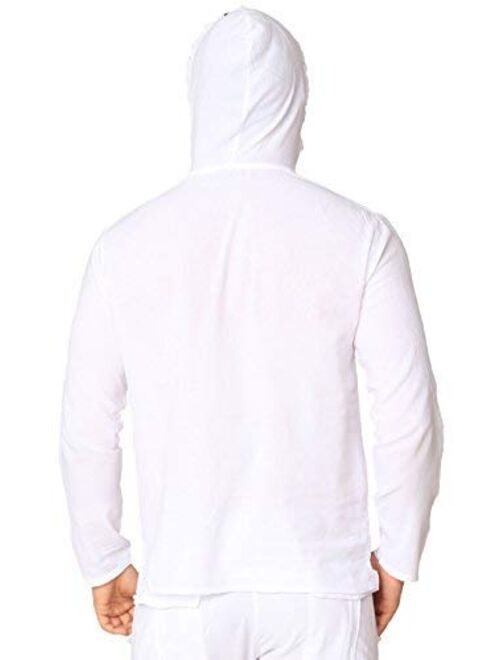 Pure Cotton Men's White Shirt- 100% Cotton Casual Hippie Shirt Long Sleeve Beach Yoga Top | The Perfect Summer Shirts for Men