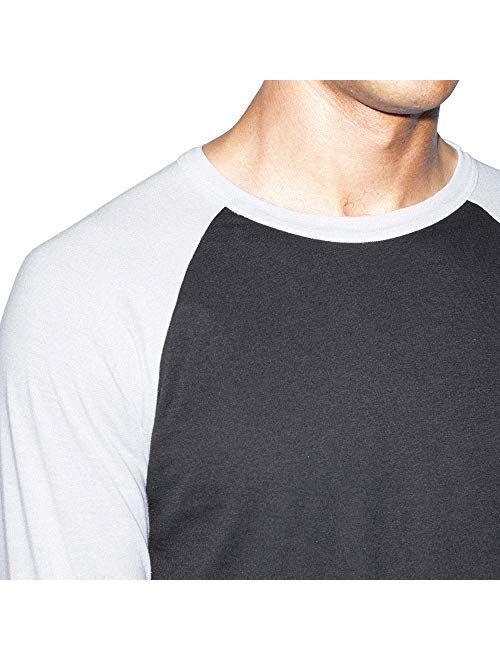 American Apparel 50/50 Raglan 3/4 Sleeve T-Shirt, 2-Pack