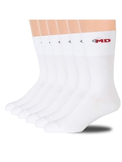 +MD Mens Dress Socks - 6 Pairs Finest Combed Cotton Lightweight Crew and Quarter Ankle Socks for Business Office