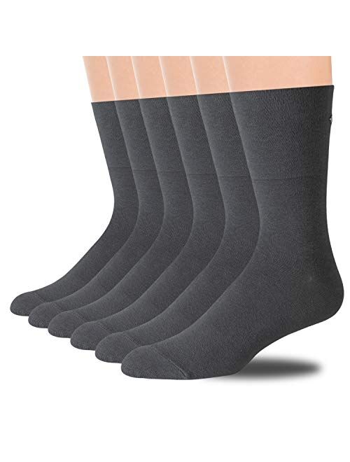 +MD Mens Dress Socks - 6 Pairs Finest Combed Cotton Lightweight Crew and Quarter Ankle Socks for Business Office