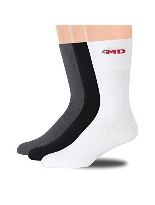 +MD Mens Dress Socks - 6 Pairs Finest Combed Cotton Lightweight Crew and Quarter Ankle Socks for Business Office