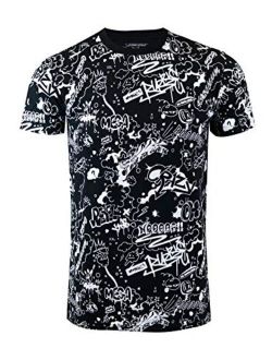 Screenshotbrand Mens Hipster Hip-Hop Urban Tees - NYC Street Fashion Graffiti Animation Print T-Shirt