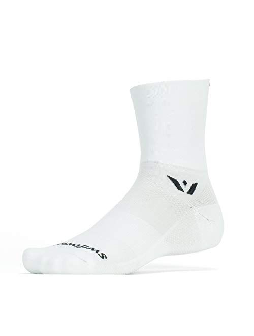 Swiftwick ASPIRE FOUR Trail Running, Cycling Crew Socks, Firm Compression Fit