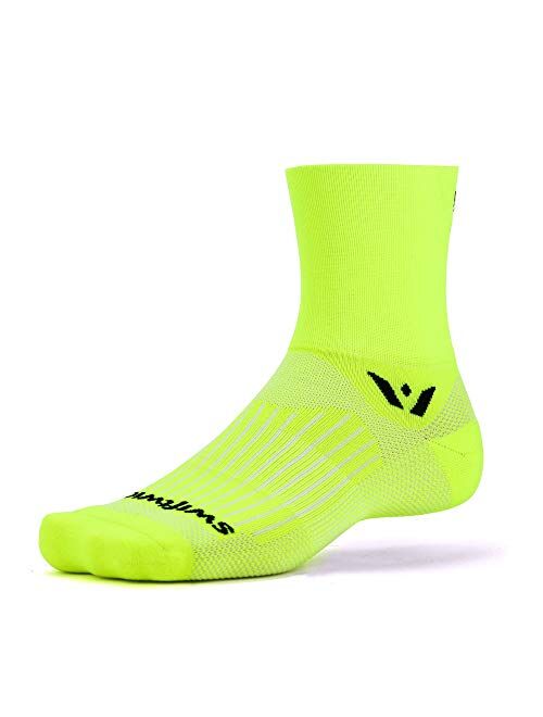 Swiftwick ASPIRE FOUR Trail Running, Cycling Crew Socks, Firm Compression Fit