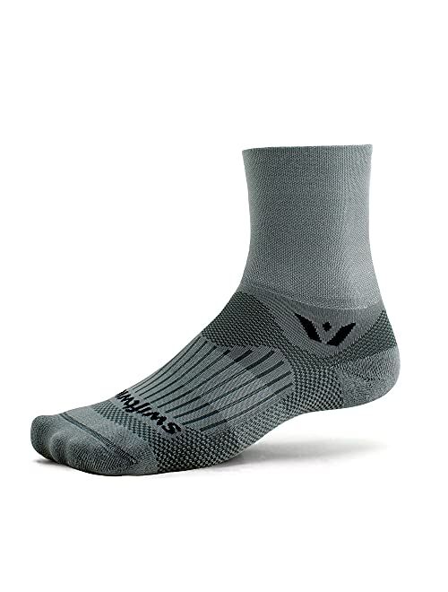 Swiftwick ASPIRE FOUR Trail Running, Cycling Crew Socks, Firm Compression Fit