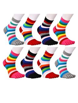 Women Toe Socks Cotton Wicking Athletic No Show Low Cut Ankle 4 Pack 8 Pack Set